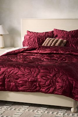 Silky Floral Stitched Quilt