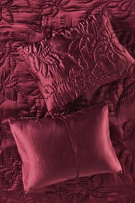 Silken Floral Stitched Shams, Set of 2