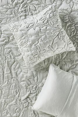 Silken Floral Stitched Euro Sham