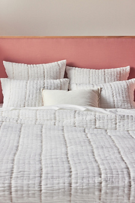 Anthropologie Striped Cotton Gauze Coverlet
