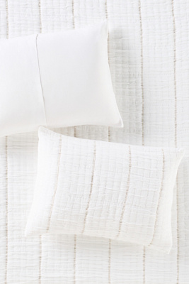 Anthropologie Striped Cotton Gauze Shams, Set Of 2