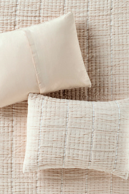 Anthropologie Striped Cotton Gauze Shams, Set Of 2