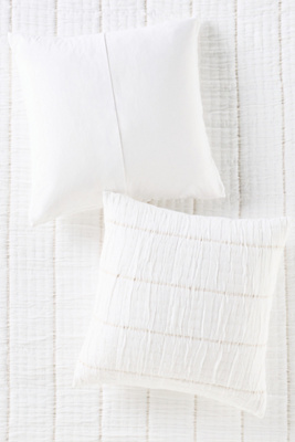Anthropologie Striped Cotton Gauze Euro Sham