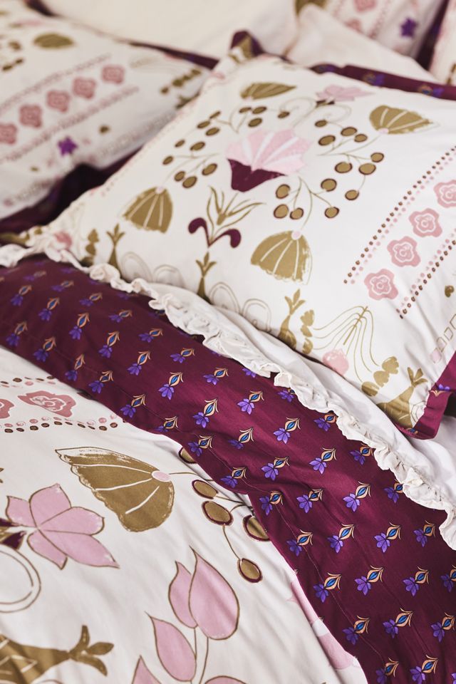 Elodie Embroidered Percale Floral Printed Duvet​ Cover #1