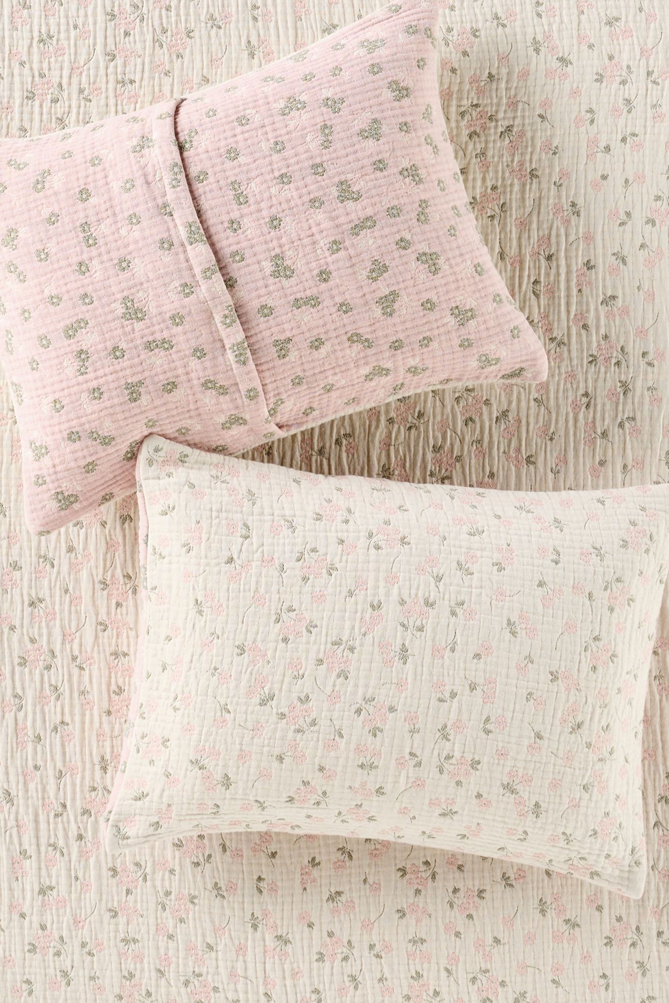Floral Field Cotton Jacquard Shams, Set of 2 - Multi, Standard Sham, Set of 2