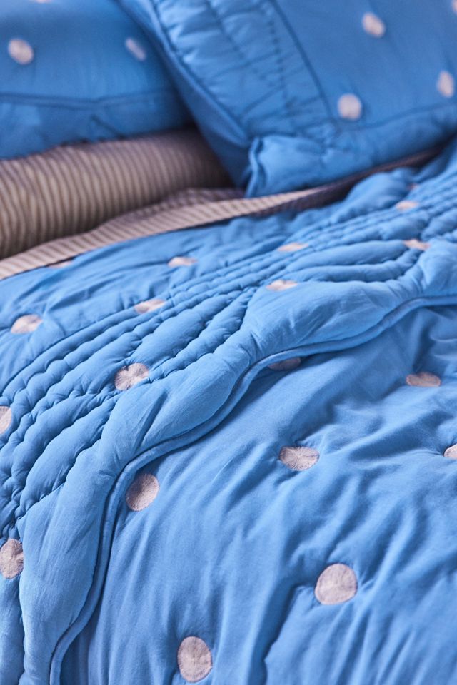 Maeve by Anthropologie Cotton Polka Dot Embroidered Quilt #1