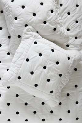 Maeve By Anthropologie Cotton Polka Dot Embroidered Euro Sham In White