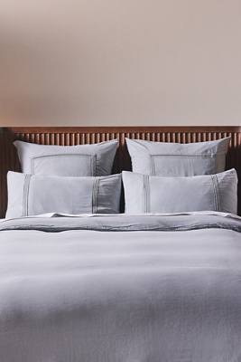 Anthropologie Willow Spa Sateen Duvet Cover