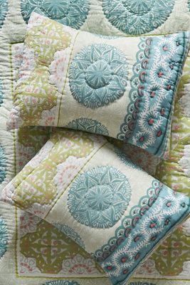 Anthropologie The Printed Cotton Voile Standard Shams, Set Of 2