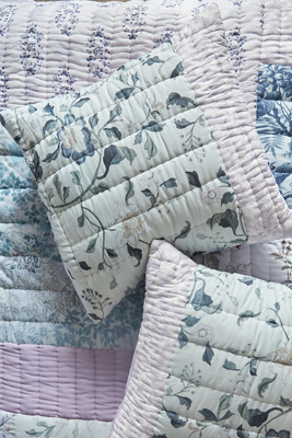 Anthropologie The Printed Cotton Voile Euro Shams In Purple