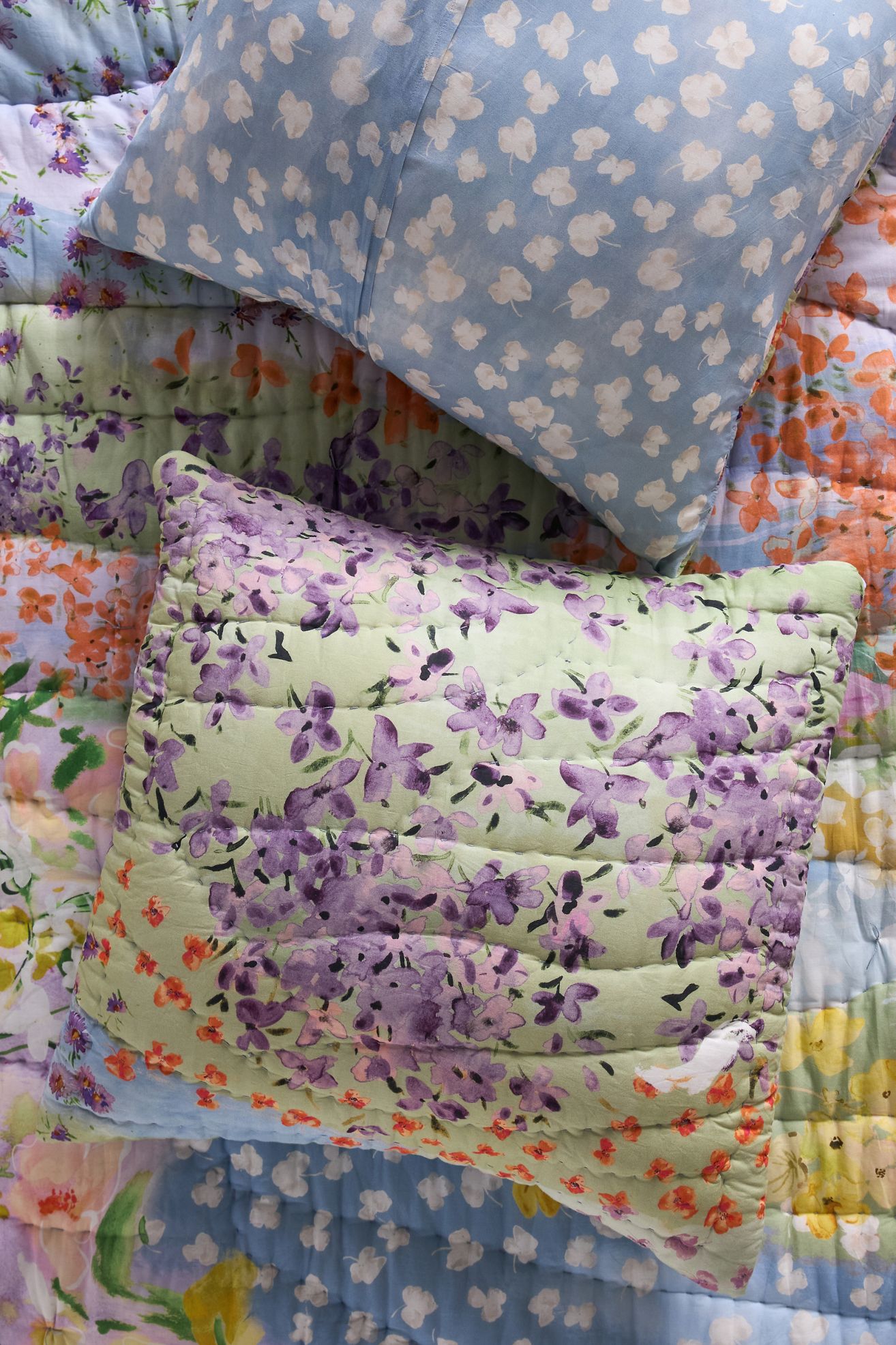 Cotton Voile Printed Euro Sham - Gemma, Euro Sham