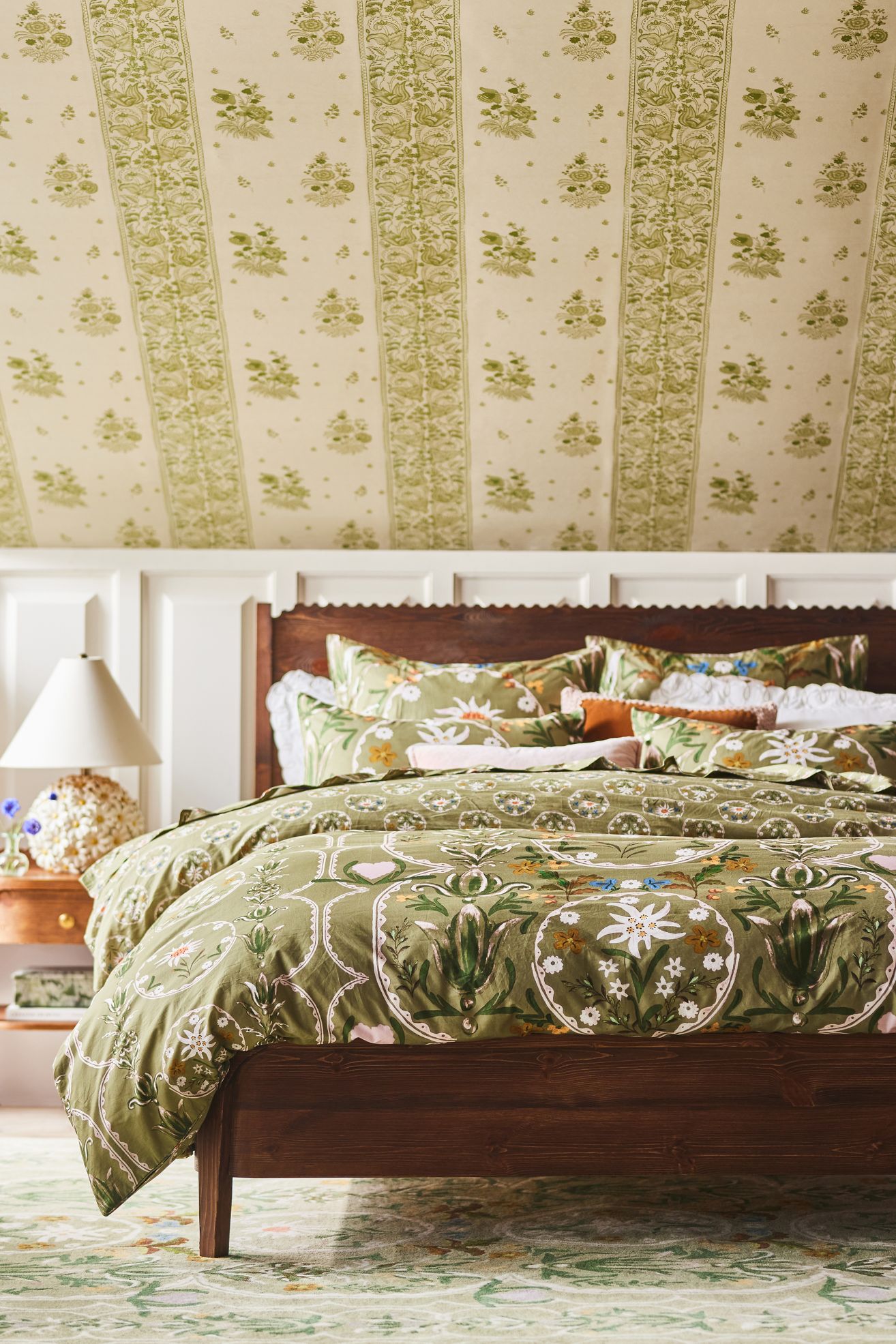 MINDTHEGAP Cotton Percale Printed Duvet​ Cover - Edelweiss, Standard, King