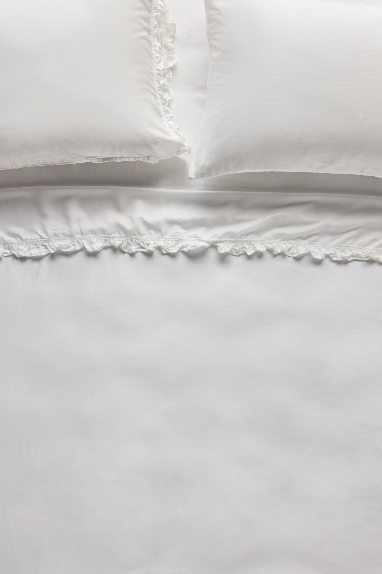 Lisbet Tencel Ruffle Sheet Set - White, Standard, Queen