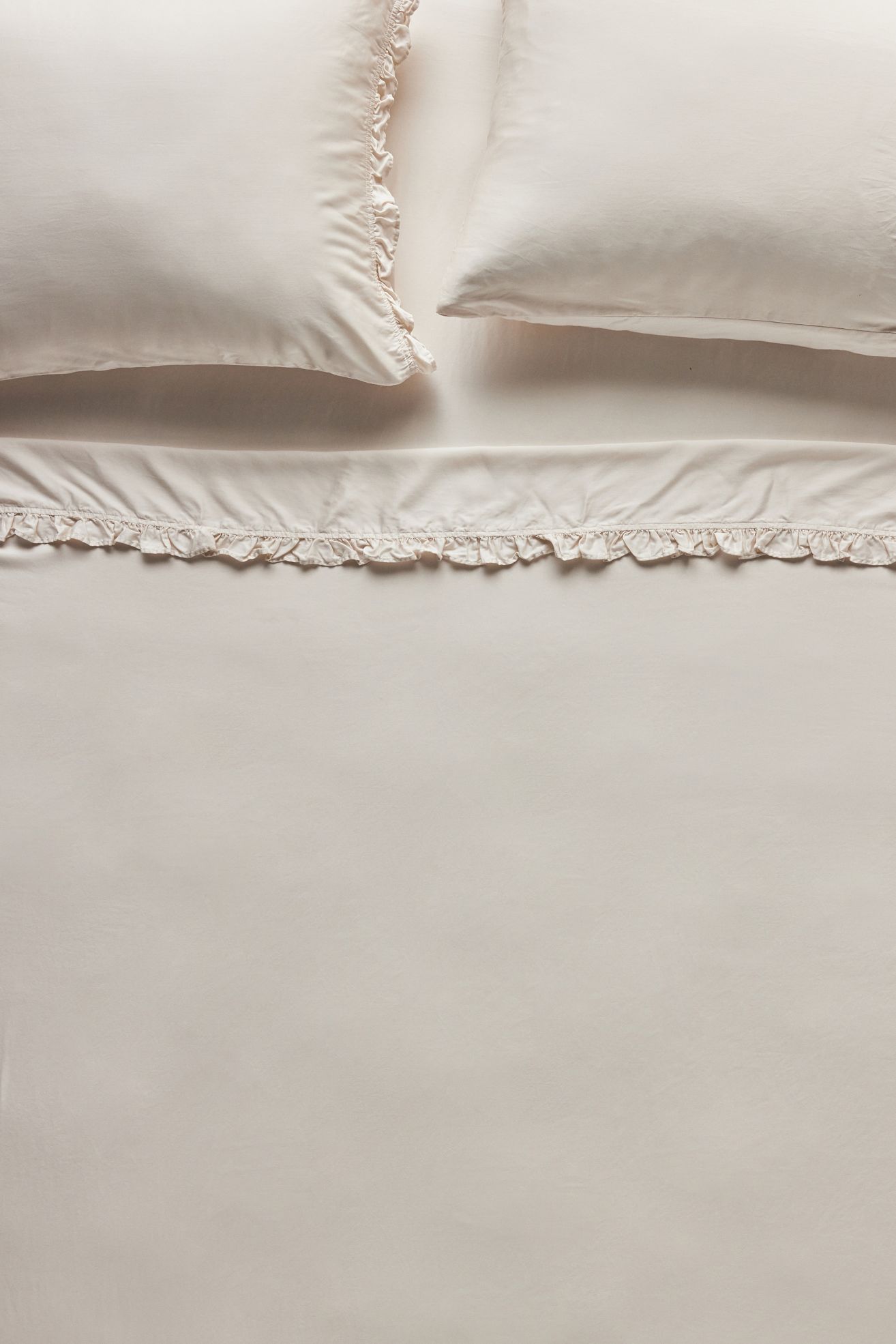 Lisbet Tencel Ruffle Sheet Set - Ivory, Standard, King