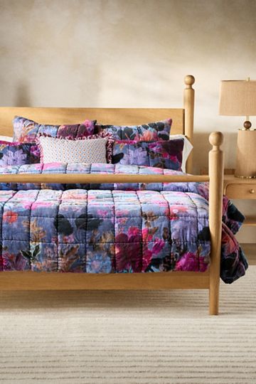 Imogen Cotton Velvet Floral Printed Shams, Set of 2
