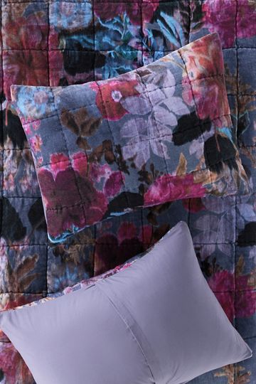 Imogen Cotton Velvet Floral Printed Shams, Set of 2