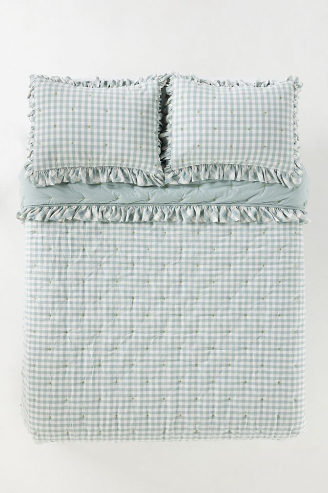 Gingham Ruffle Yarn-Dyed Cotton Quilt #3
