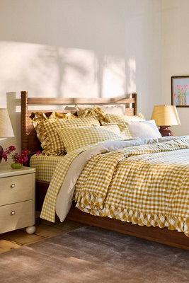 Gingham Ruffle Yarn-Dyed Cotton Quilt