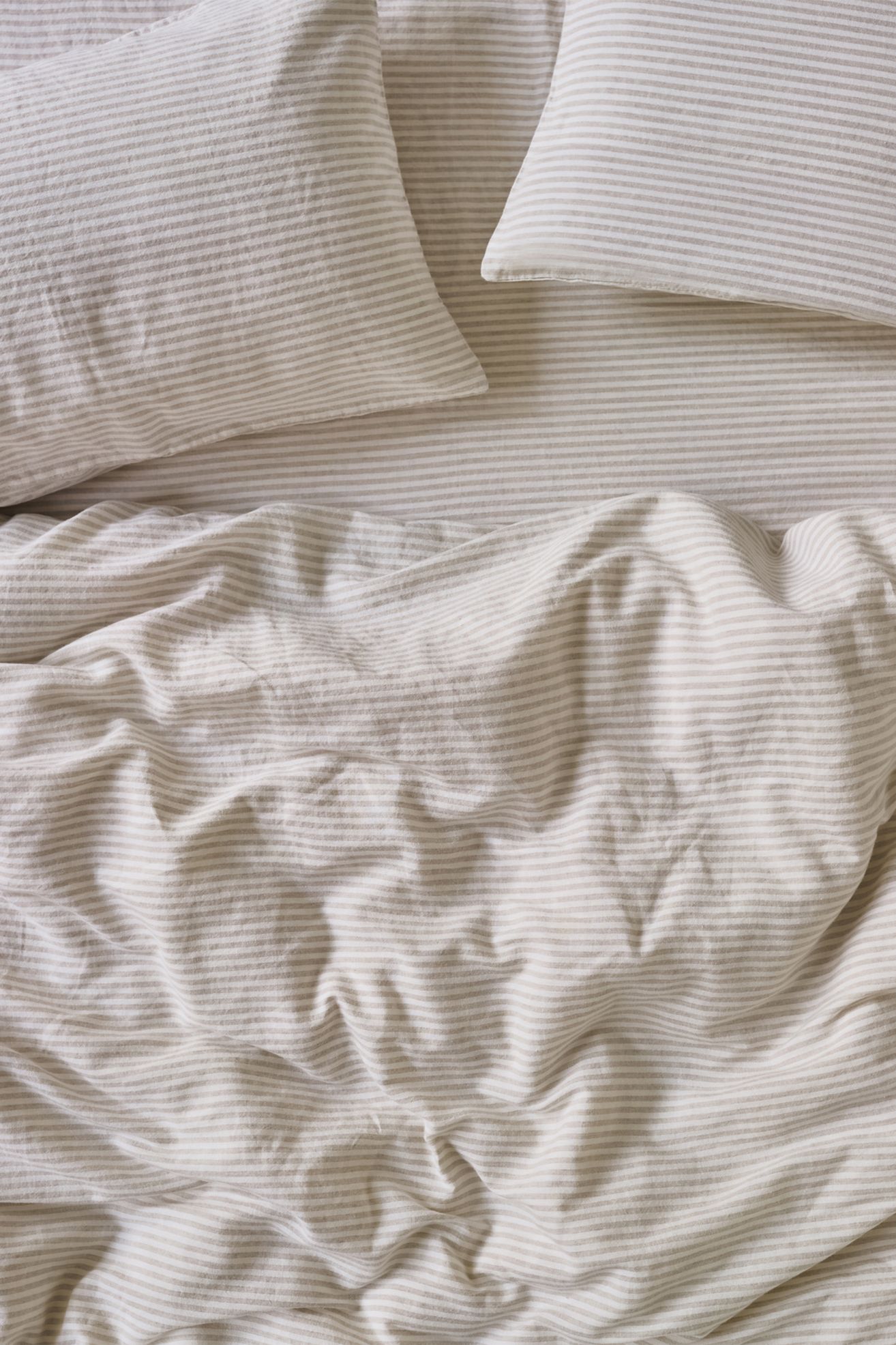 Piglet in Bed Linen Blend Duvet Cover - Oatmeal Pembroke Stripe, Queen