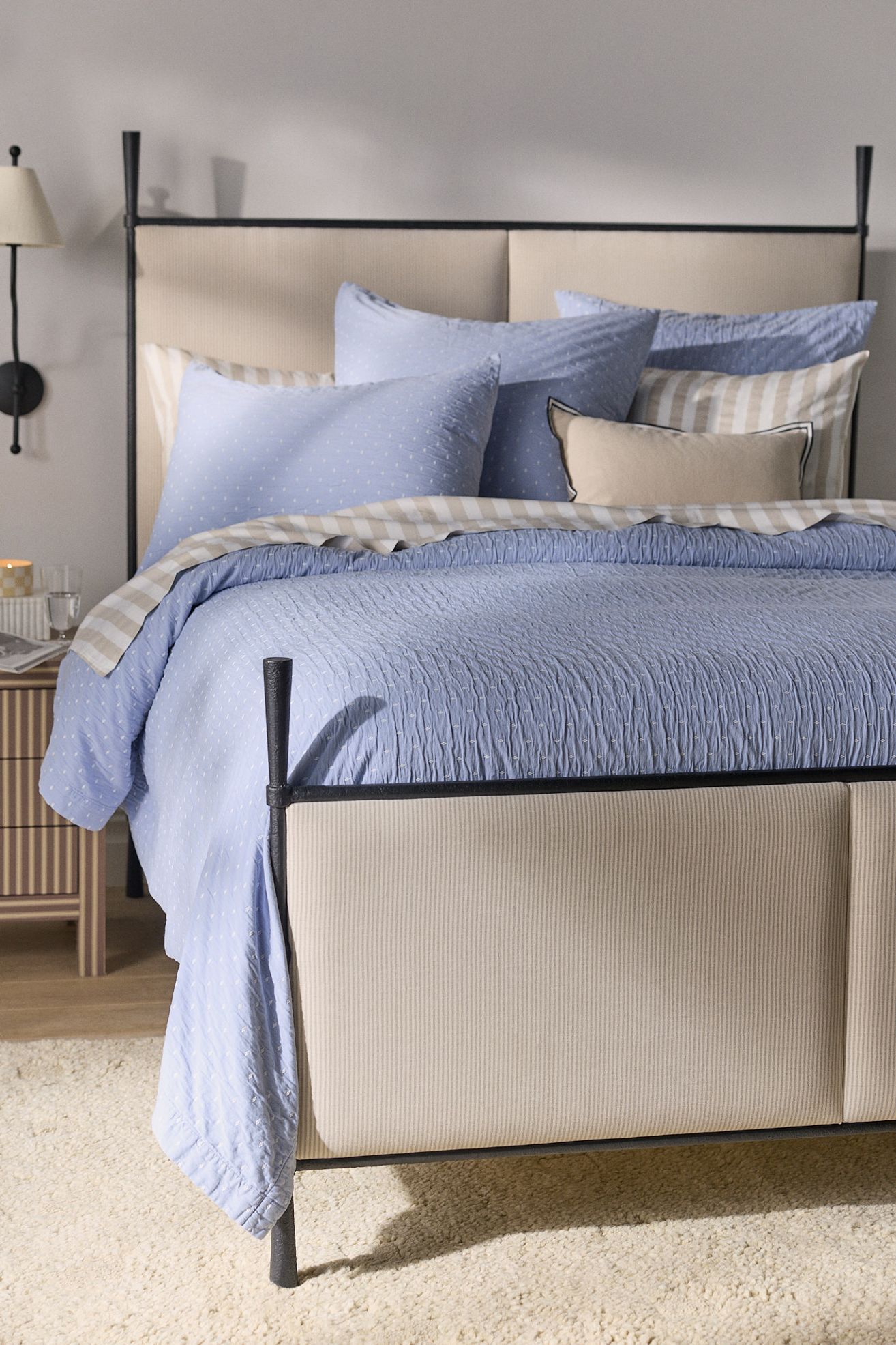 Raleigh Cotton Matelasse Coverlet - Blue, King