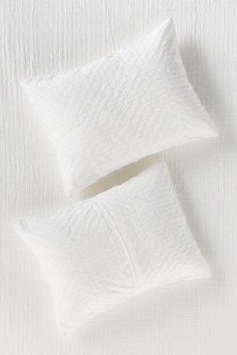 Anthropologie Raleigh Cotton Matelasse Pillowcases, Set Of 2 In White