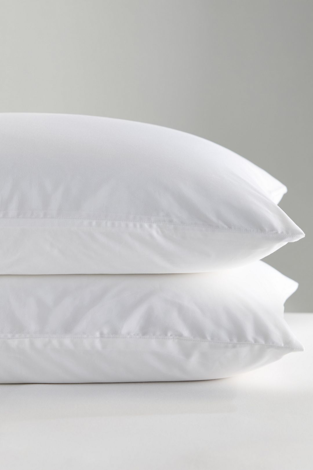 Cotton Pillow Protectors, Set of 2 - White, King Pillow Protectors, Set of 2