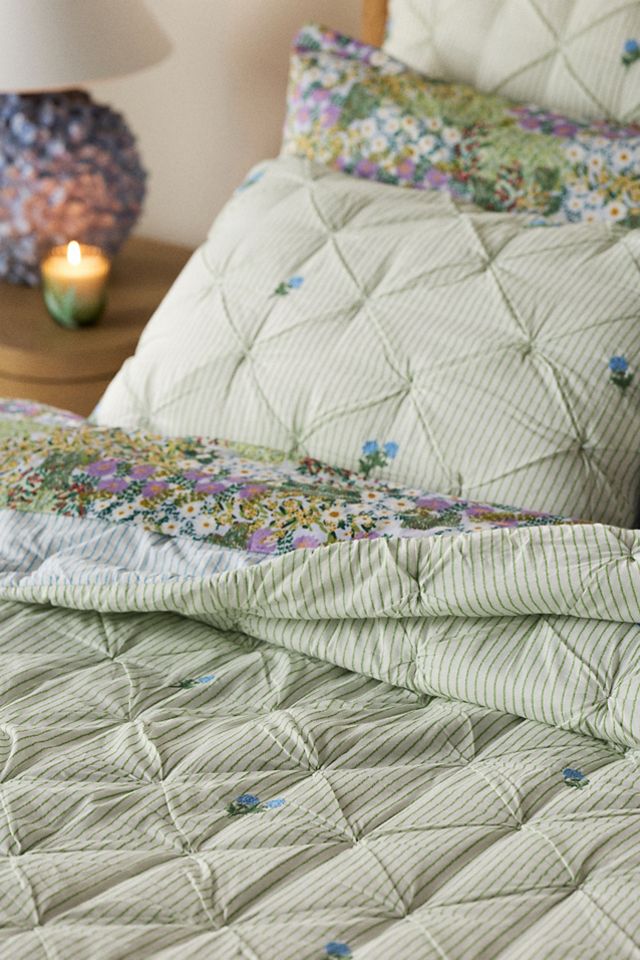 Emilia Cotton Voile Floral Icon Embroidered Bedspread #1
