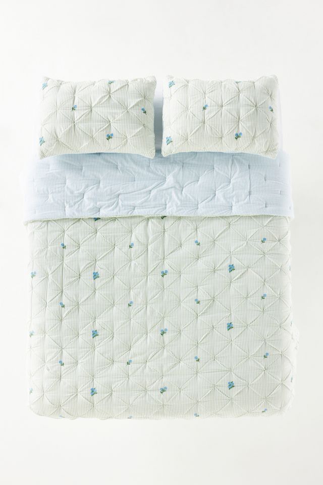 Emilia Cotton Voile Floral Icon Embroidered Bedspread #2