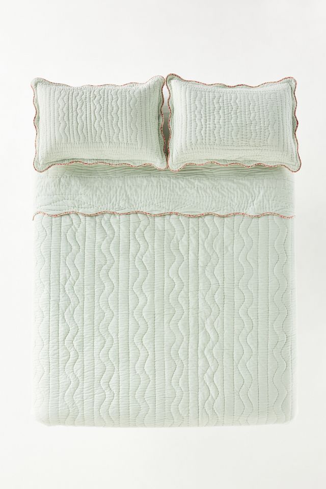 Iluka Cotton Solid Floral Edge Quilted Bedspread #2