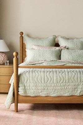 Iluka Cotton Solid Floral Edge Quilted Bedspread