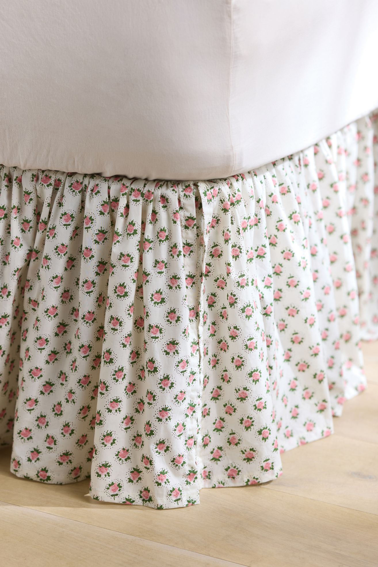 Cotton Percale Printed Bed Skirt - Leona