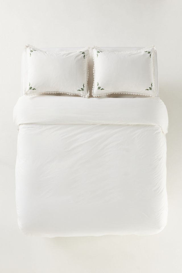 Leslie Cotton Percale Floral Embroidered Lace Duvet  #2