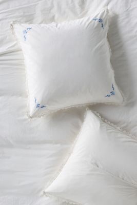 Leslie Cotton Percale Floral Embroidered Euro Sham