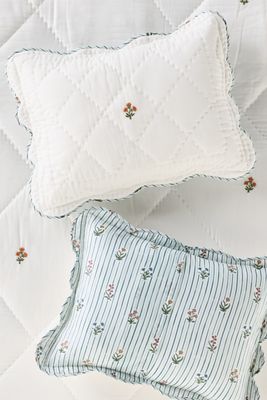 Foster Cotton Floral Icon Embroidered Pillowcases, Set of 2
