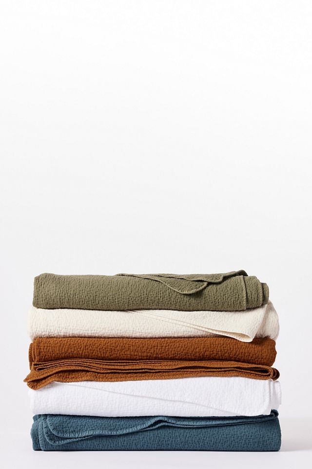Coyuchi Cascade Organic Matelasse Blanket #1