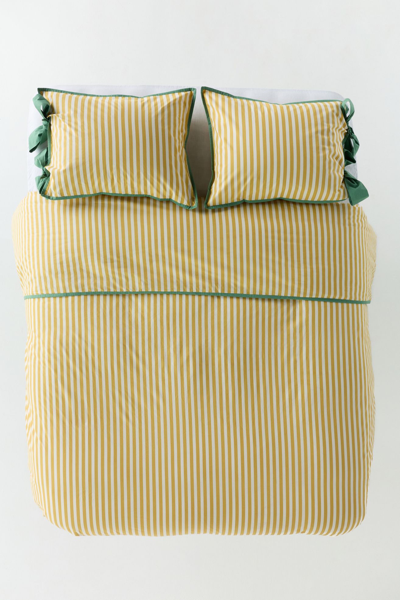 Maeve Brynne Cotton Percale Duvet Cover - Ochre Stripe, CALIFORNIA KING