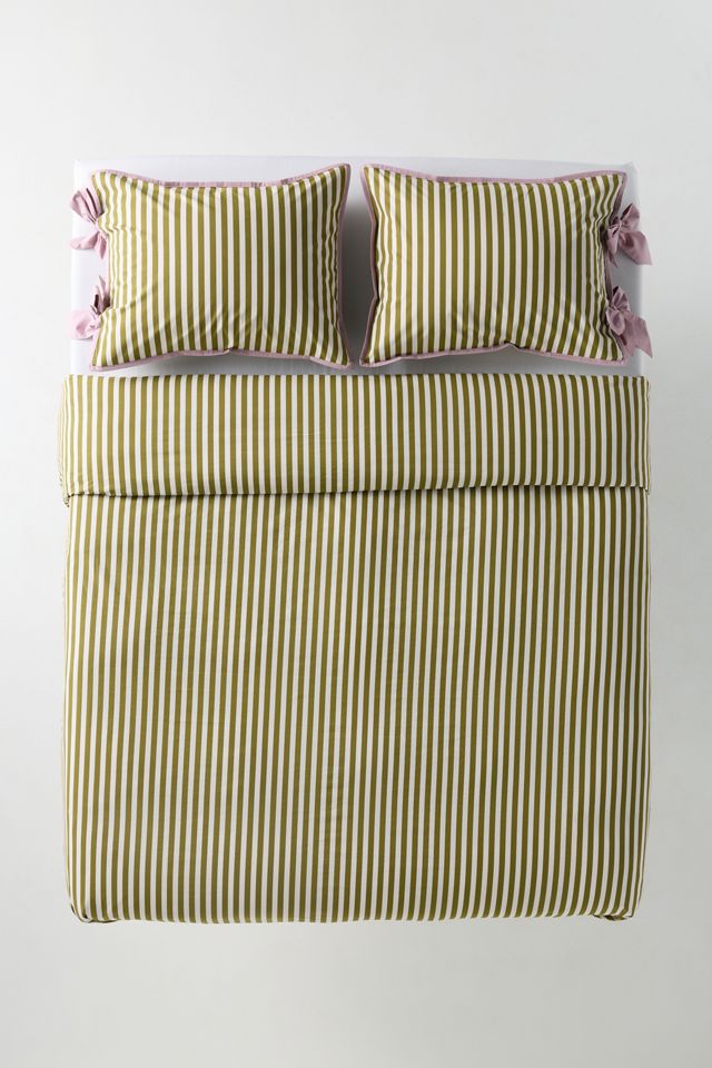 Maeve Brynne Cotton Percale Stripe Tie Printed Duvet #2