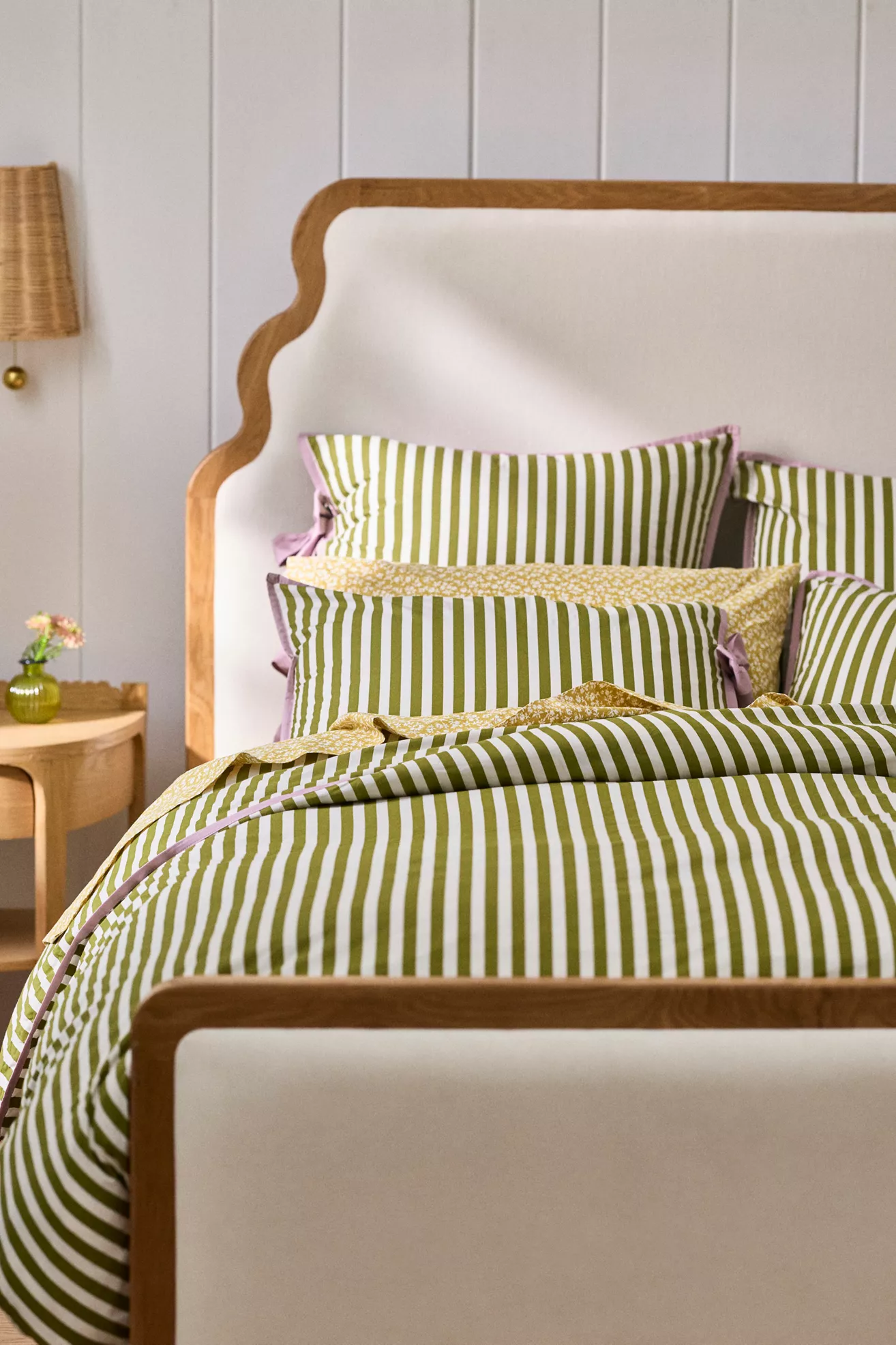 Maeve Brynne 100% Cotton Percale Stripe Tie Printed Duvet
