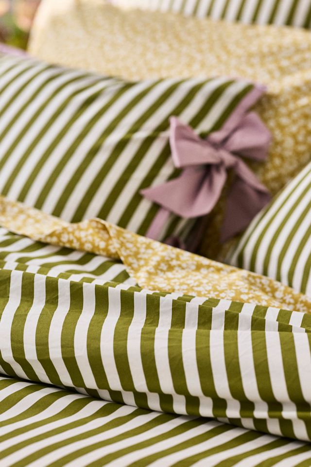 Maeve Brynne Cotton Percale Stripe Tie Printed Duvet #1