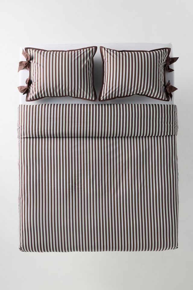 Maeve Brynne Cotton Percale Stripe Tie Printed Duvet #2