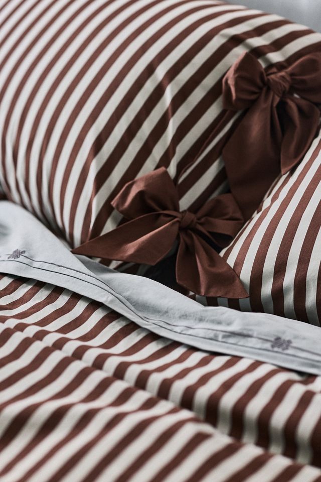 Maeve Brynne Cotton Percale Stripe Tie Printed Duvet #1