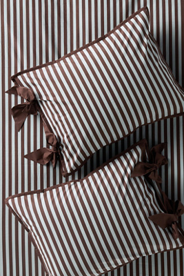 Maeve Brynne Cotton Percale Stripe Tie Printed Shams, Set Of 2