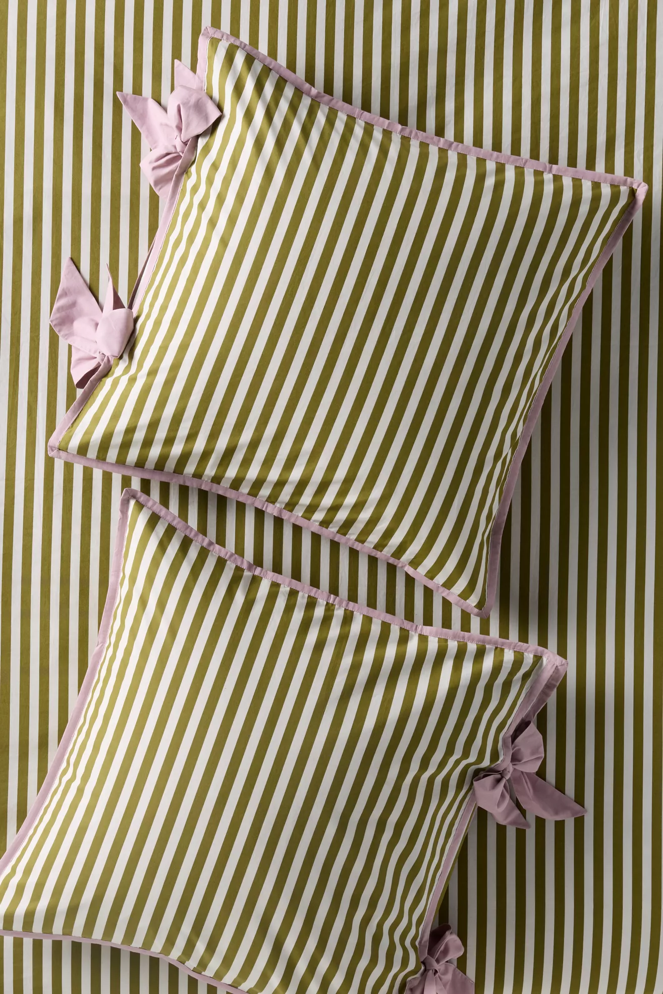 Maeve Brynne Cotton Percale Stripe Tie Printed Euro Sham