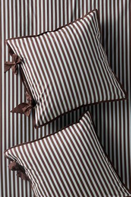 Maeve Brynne Cotton Percale Stripe Tie Printed Euro Sham