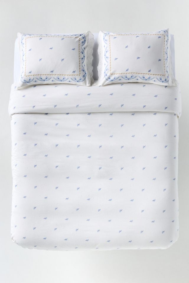 Ophelia Cotton Printed Lace Trim Floral Duvet #5