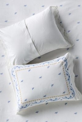 Ophelia Cotton Printed Lace Trim Floral Shams, Set of 2