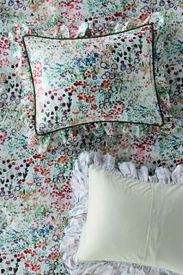 @nestingwithgrace Cotton Sateen Floral Printed Ruffle Shams, Set of 2