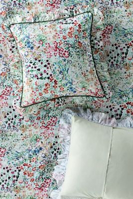@nestingwithgrace Cotton Sateen Floral Printed Ruffle Euro Sham