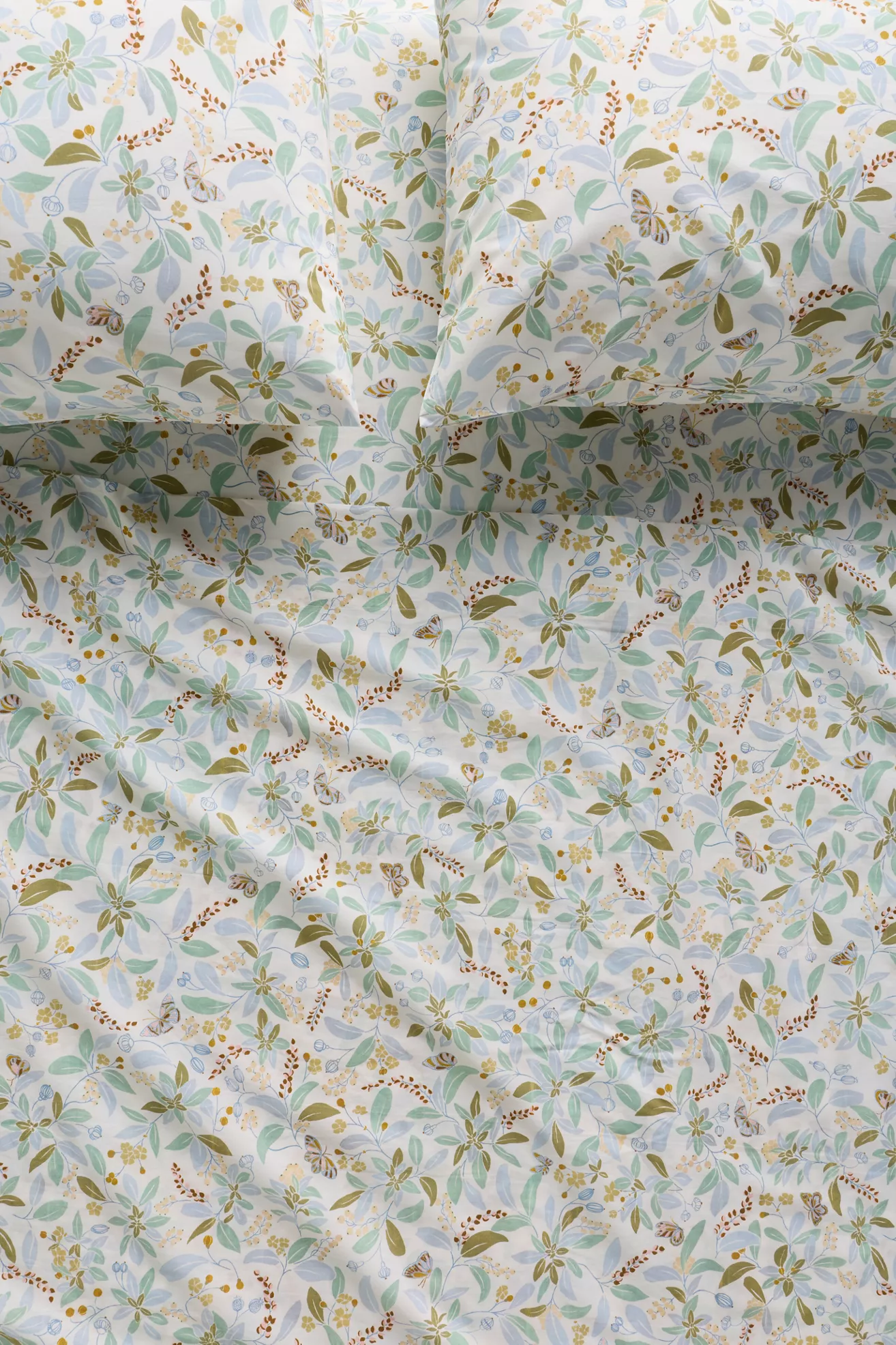 Claire de Quenetain Organic Cotton Percale Floral Printed Sheet Set