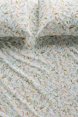 Claire de Quenetain Organic Cotton Percale Floral Printed Sheet Set